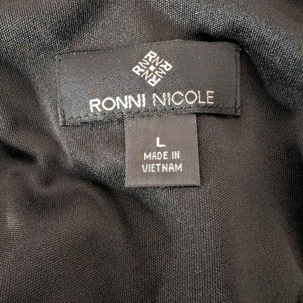 Ronni Nicole by Ouida Black Evening Sleeveless Beaded Dress Size Large - Picture 7 of 9